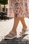 Beige Shimmering Stone Casual Sandals - Light White Padded Sole Summer Shoes-C7