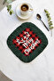 Merry Christmas Fringed New Year's Presentation Napkin - Christmas Themed Fringed Coffee Coaster Tissue - 2
