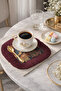 Medieval Palace Elegance Fringed Presentation Napkin-Lady Themed Classic Burgundy Coaster Tissue - 2