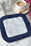 Elegant Modern Striped Fringed Presentation Napkin - Minimal Aegean Coastal Navy Blue Coffee Side Presentation Napkin - 3