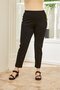Elastic Waist Ribbed Large Size Black Steel Knitted Trousers