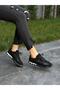 Rosa Black Leather Women's Casual Sports Shoes