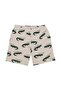 Organic Gots Certified Green Crocodile Patterned Elastic Waist Tshirt Shorts Boys' Pajama Set - 4