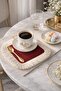 Palace Splendor Fringed Decorative Fabric Napkin - Classic Evince Burgundy Beige Coaster Tissue - 2