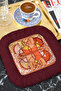 Palace Horse Patterned Fringed Presentation Napkin - Stylish Bohemian Red Orange Burgundy Coaster Tissue - 5