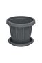 Cedargrain Flowerpot with Tray 6" - 6