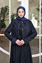 Navy Blue Denim Jacket Dress Double Combination Set - 3