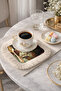 Palace-Inspired Luxurious Fringed Presentation Decoration Handkerchief - Elegant Ottoman Nostalgic Cream Coffee Napkin