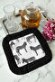 Luxurious Fringed Presentation Napkin with Zebra Motif - Safari Themed Bohemian Black Edged Coaster Tissue - 4