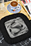 Stylish Black Brushed Textured Fringed Decorative Napkin - Fluid Modern Gray Black Coaster Tissue