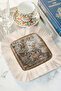 Elegant Classic Palace Fringed Presentation Napkin - Vintage Nostalgic Beige Brown Coaster Napkin - 8