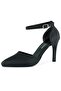 Sindy Plus Black Satin Banded Thin Heeled Evening Dress Stiletto Shoes - 4