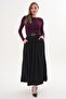 Women's Belt Detailed Tencel Long Skirt 260338 -