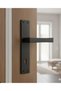 Set of 2 Matte Black Door Handles, Metal Door Handle, Door Handle (Length: 24 Cm, Width: 4 cm) - 3