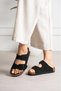 Unisex Orthopedic Sole Slippers with Double Strap Buckle, Daily Comfortable Home & Outdoor Slippers - Black - 5