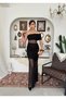Transparent Detail Black Dress - 6