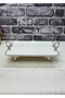 Pisa Metal 4-Legged Porcelain Presentation Plate with Handle and Silver Detail 33*21cm - 3