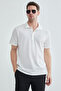 Honeycomb Fabric Snap Fastener Polo Collar T-Shirt
