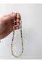 Women's Gold Color Cube Brass Necklace - 3