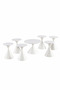 Modern White Coffee Table Set 1+6 – 7 Pieces Round Center Table with 6 Side Tables - 3