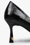 Women's Gilda Black Crocodile Gold Plated Detailed Stiletto - 4