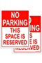 2-Pack Acrylic No Parking This Space is Reserved Sign 20x15cm A5 Size Red/White