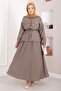 Stone Embellished Waist Tunnel Skirt Suit Mink