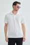 Honeycomb Fabric Snap Fastener Polo Collar T-Shirt - 3