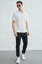 Honeycomb Fabric Snap Fastener Polo Collar T-Shirt - 4