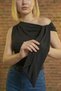Women's Asymmetrical Collar Shoulder Tie Detailed Stretchy Blouse Body - 4