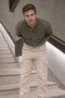 Men's High Waist Wide Leg Beige Cargo Baggy Pants - 4
