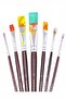 Flat Tip Number 6 Painting Brush 1 Pack of 5 Sable Cut Tip Brush Set Gouache Water-Based Acrylic Oil B - 2