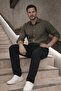 Men's High Waist Wide Leg Black Cargo Baggy Pants - 5