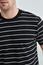Striped Crew Neck Knitwear T-Shirt - 5