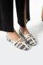 Marvena Women's Black and White Cross-Strapped Lace Detailed Transparent Textured Ballerinas - 3
