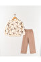 3-4-5-6-7-8 Years Old Ribbon Printed Oversize Girls' Set - 2