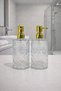 350 ml Glass Liquid Soap Dispenser Set |   Minimal & Transparent Design