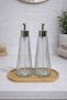 Glass Liquid Soap Dispenser Set with Bamboo Base 350 ml – Stylish and Modern Design - 3