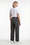 Women's Black Seasonal Elastic Waist Lace-Up Stoned Pipe Leg Denim Trousers - 4