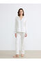 M&B Collection Ekru Shirt Collar Floral Women's Pajama Set - 3