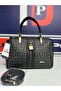 Women's Black Monogram Hand and Shoulder Bag New Season 2201MH - 6