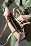 Women's Sand Printed Large Size Shoulder Bag 4067MH - 3