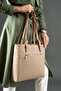 Women's Sand Printed Large Size Shoulder Bag 4067MH