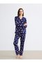 Hilfa New Season Shirt Collar Printed Women's Pajama Set