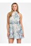 Fit-and-flare chiffon mini dress