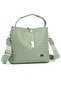 Women's Green Lock Detailed 3 Compartment Hand and Shoulder Bag 2055MH - 4
