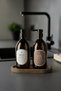 Set of 2 Amber Soap Dispensers with Wooden Stand 500 ml - Kitchen Detergent Dispenser and Liquid Soap Dispenser - 500Hdgcoval - 6