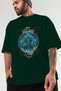 Thrym Front Printed Green Oversize T-Shirt Men Women Cotton Crew Neck Tshirt - 3