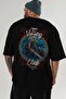 Tyr Back Printed Black Oversize T-Shirt Men's Women's Cotton Crew Neck T-Shirt - 6