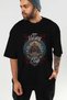 Valhalla Front Printed Black Oversize T-Shirt Men Women Cotton Crew Neck Tshirt - 7